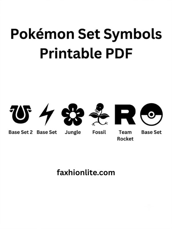 Pokémon Set Symbols Printable PDF